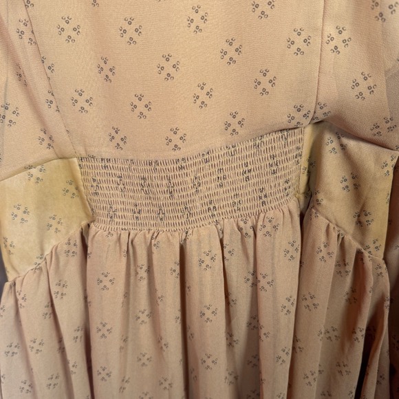 Free People Tan Patterned Mini Dress-NWOT EXCELLENT LIKE NEW - Picture 6 of 11